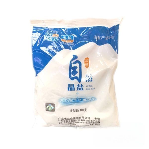粤盐加碘自然晶盐 400g/包