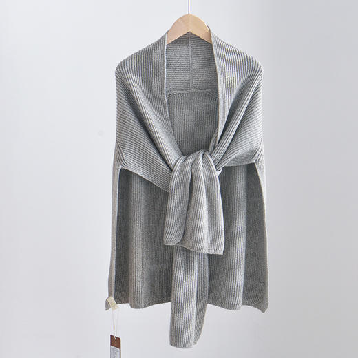 素道有机彩棉 100%棉针织长款披肩 180*70cm均码纯棉防寒保暖毯 商品图1
