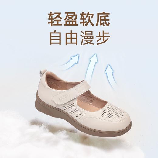 信诺真皮闰月妈妈鞋子2025新款夏季软底舒适女鞋轻便透气中年凉鞋5C5025-011 商品图2