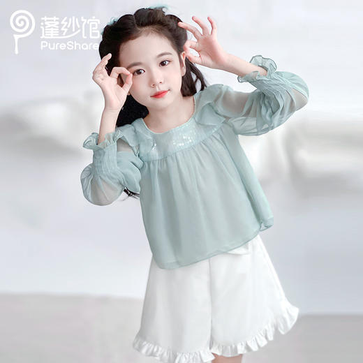 【非质量问题不退换】pureshare蓬纱馆 春荷上衣  栀夏花边裤 商品图3