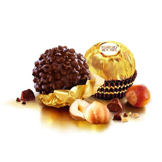费列罗FERRERO ROCHER 榛果威化巧克力制品 100g(8粒)/盒 商品图2