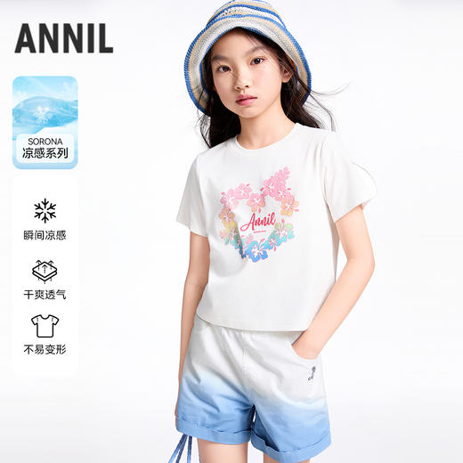 【实体店同款】女童短袖针织衫夏季新款安奈儿童装AG521671 商品图0