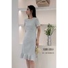 YLMS·悠路铭衫 夏款气质纯亚麻淡蓝圆领短袖连衣裙 商品缩略图1