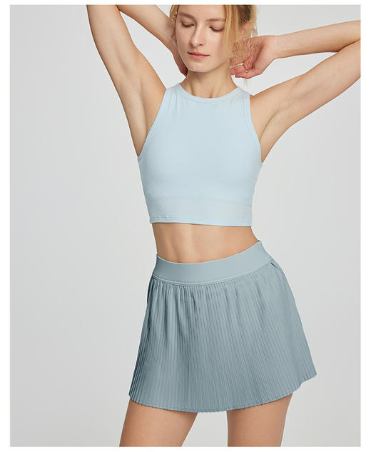 【轻盈飘逸防走光】2025春夏新品瑜伽服女风琴百褶裙带打底网球裙高弹透气运动短裙 商品图4