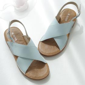 觅槿M.DINN马卡龙色系凉鞋 | 牛皮➕牛筋底➕交叉绑带设计，穿一整个夏天