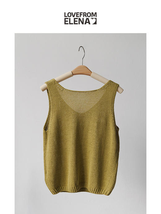 ​“酵素棉云感“精密肌理镂空修身V领背心 商品图2