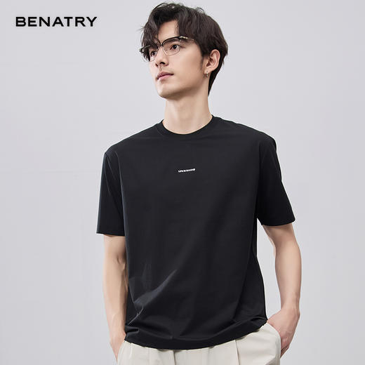 贝纳川字母刺绣圆领短袖T恤ECF214119 商品图2