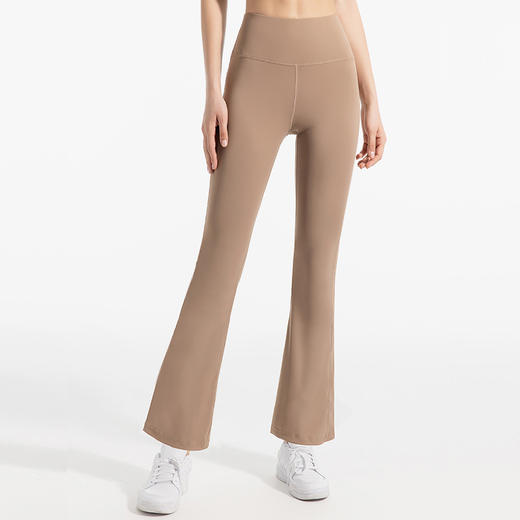 高弹速干裸感修身阔腿健身裤女 高腰透气提臀运动瑜伽服喇叭裤 商品图3