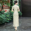 WX-25006春季新款真丝旗袍中式桑蚕丝连衣裙手工缝制送考宴席日常可穿 商品缩略图3