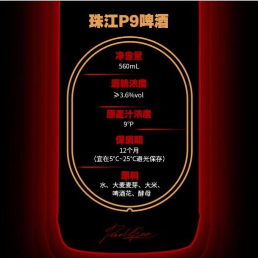 珠江啤酒P9啤酒 560ml/瓶 商品图2