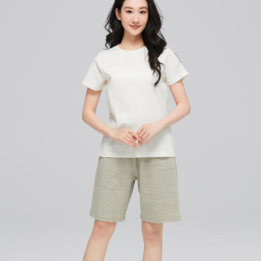 素道有机彩棉情侣针织短裤 男女纯棉沙滩裤 100%棉休闲针织五分裤 商品图2