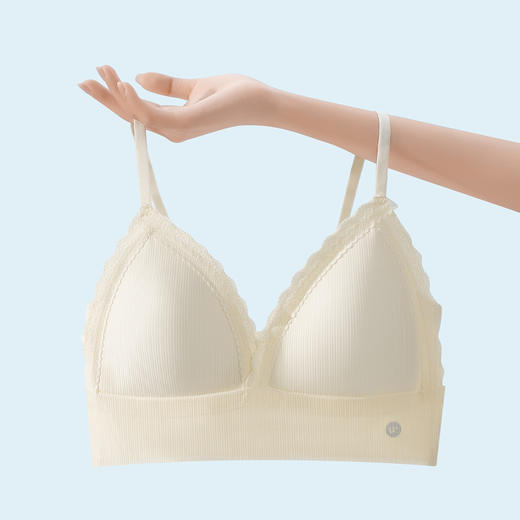连绵·蕾丝罗纹三角背心文胸691（AB） 商品图0