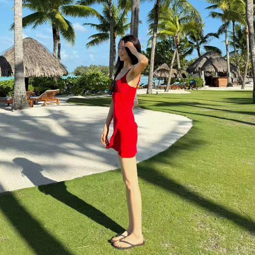 ROMI STUDIO海边度假风100%进口桑蚕丝吊带连衣短裙 RWCSLJ2078 商品图2