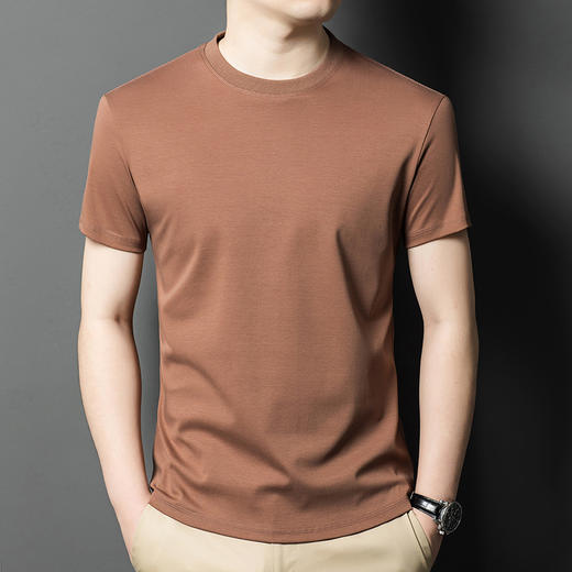 【纯棉三防黑科技男士t恤】夏季新款百搭休闲纯色圆领短袖男 商品图4