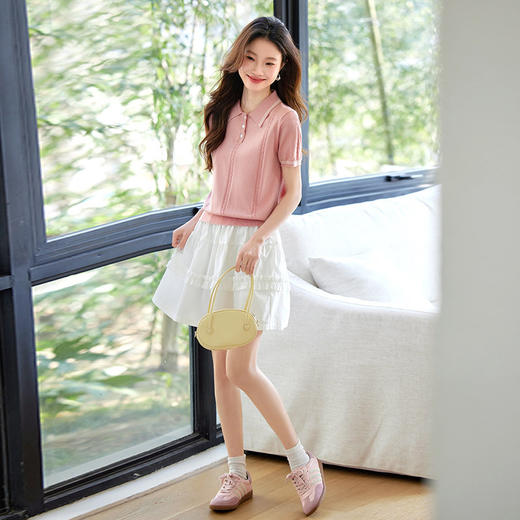 【专属特价】熙世界白色蛋糕短裙半身裙女2025夏季新款小个子木耳花边a字裙子 商品图4