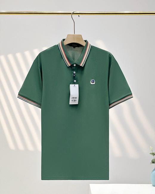 哈吉斯polo衫 ！2025年新款英伦夏季男装双条间色领POLO衫 商品图2