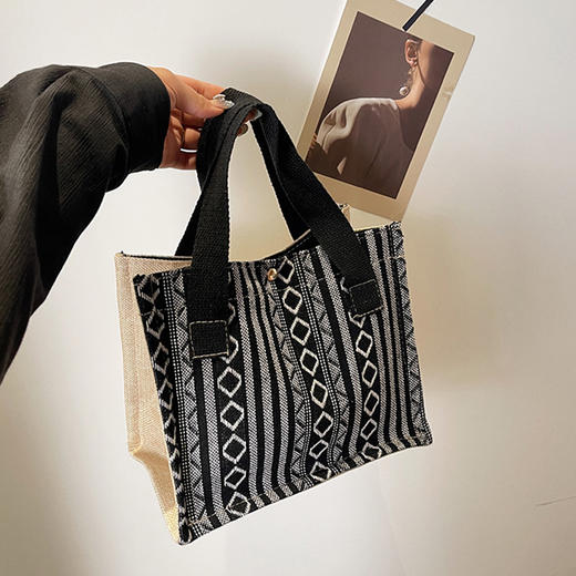 售完不补【敦煌丝路纹迹·托特包】民族风托特包包女 新款时尚手提包女小众设计编织包女 商品图4