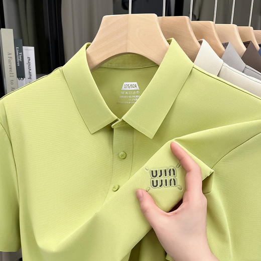 夏季半袖衫冰丝POLO衫男T上衣 短袖T恤男商务翻领 商品图0