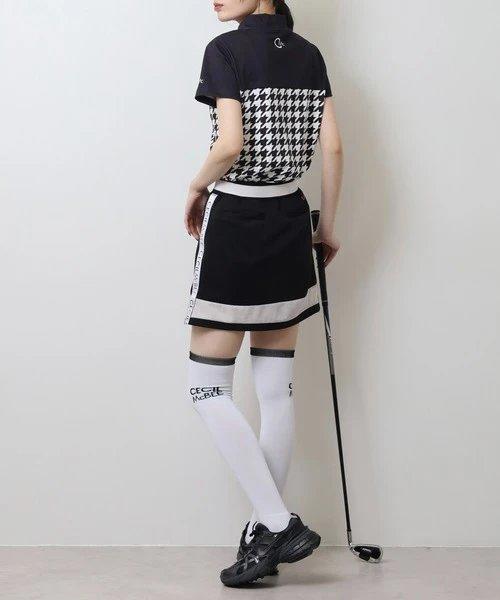 CECIL McBEE green 高尔夫女士 干鸟格半高领短袖T恤 运动户外 商品图5