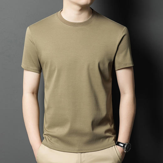 【纯棉三防黑科技男士t恤】夏季新款百搭休闲纯色圆领短袖男 商品图3
