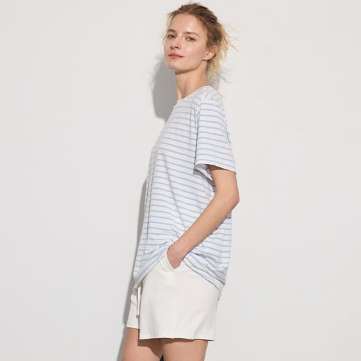 【舒适无拘束】2025春夏新款瑜伽服女天丝消臭纱 抑菌透气条纹运动服 商品图3