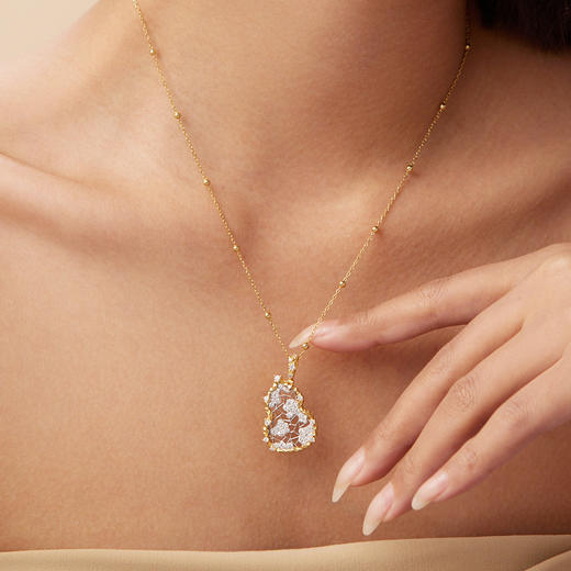 Manreya玛芮雅“福耀吉运”银镀金项链母亲节礼物新款送礼 商品图4