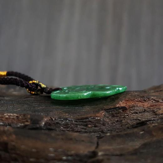 天然细腻糯种满绿如意翡翠吊坠项链30.9*31.5*3.2MM（皆取最大值）女士现售价：2480！140425NJS09 商品图6