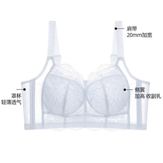 D2-【B-E杯】【大胸显小】润微超薄透气大胸显小全罩杯舒适显小调整型内衣不凸点收副乳文胸   花融啵啵 商品图1