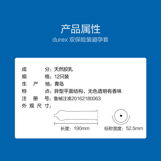 杜蕾斯持久避孕套 安全套 双保险12只装 物理持久 加厚 房事 男女用套套 商品图7