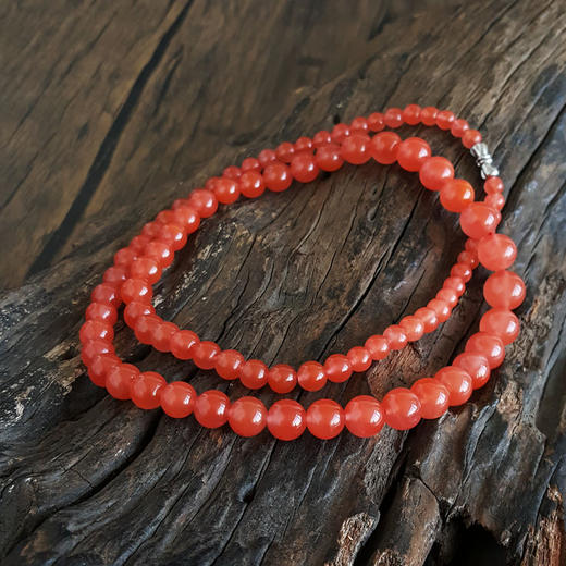 天然细腻约5.1-10.5MM樱桃红南红玛瑙项链女士现售价：1680！（特价）230425XY06 商品图4