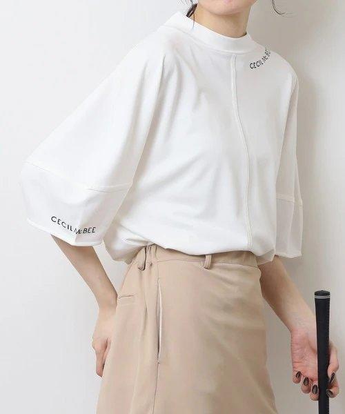 CECIL McBEE green 高尔夫女士 宽松落肩字母半袖T恤 简约舒适 商品图0