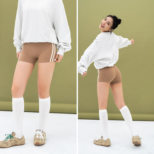 L RECNAVA 高腰提臀三分裤 裸感紧身健身短裤 四面弹 云朵般柔软 侧边双杠减龄时尚百搭 商品图1