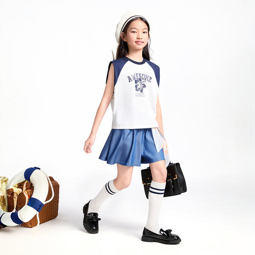 【实体店同款】女童无袖针织衫夏季新款安奈儿童装AG521672 商品图3