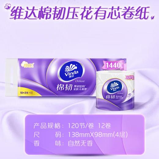 维达 绵韧压花有芯卫卷V4669（110g*12卷4层） 商品图0