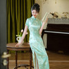 WX-25014春季新款提花真丝旗袍中式桑蚕丝连衣裙手工缝制送考宴席日常 商品缩略图2