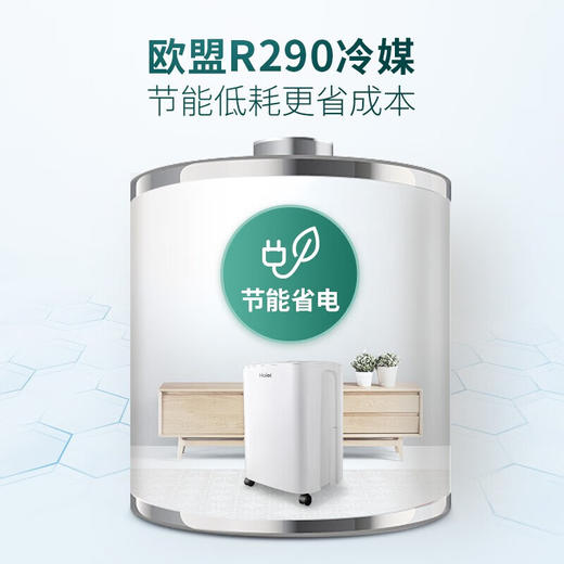 海尔除湿机/抽湿机 除湿量12升/天 20㎡家用轻音抽湿器卧室干燥机地下室除湿器CF12-KAE 商品图4
