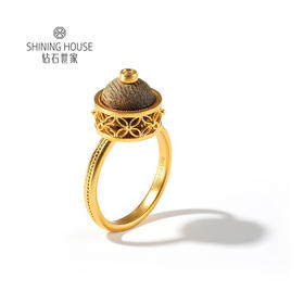 【钜惠价】【沉香黄金】【香遇·摩登系列】钻石世家 足金钻石戒指 古韵沉香与华贵黄金碰撞组合 汇聚非遗之美【黄金产品不支持无理由退换货】预计3-5天发货