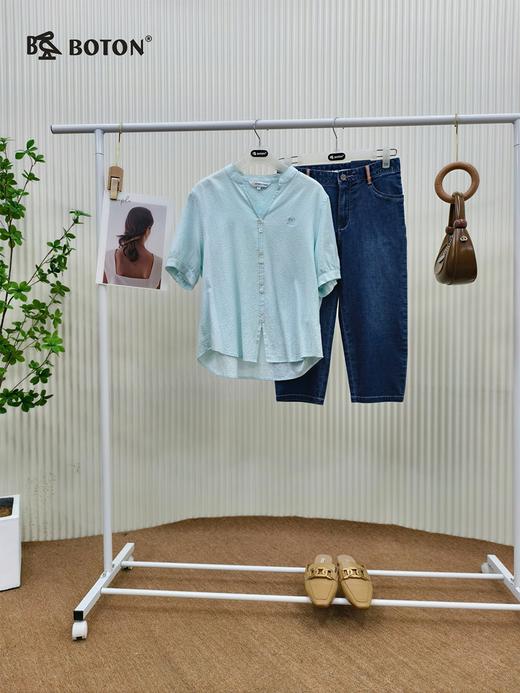 【第2件半价！尾货清仓不退换】波顿女士弹力七分牛仔裤LF517214 商品图2