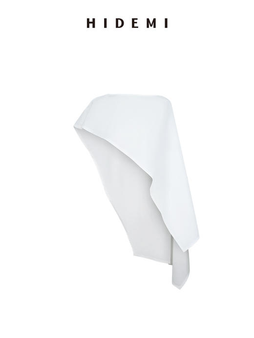HIDEMI甄选长绒棉系列极简可拆卸斗篷设计感不对称剪裁廓形衬衫 商品图9