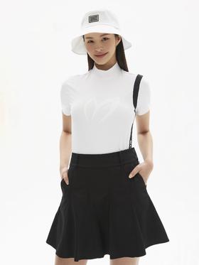 Master Bunny 高尔夫 女士 刺绣logo拼色条纹针织短袖T恤