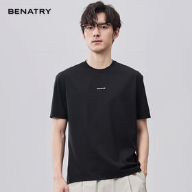 贝纳川字母刺绣圆领短袖T恤ECF214119