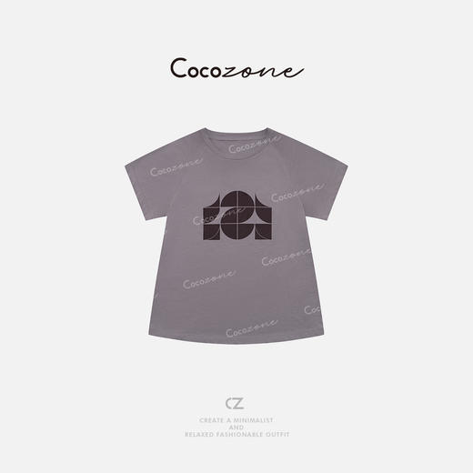 COCO ZONE 刘一一 【100棉】经典简约印花圆领女T恤CD1A0775 商品图0