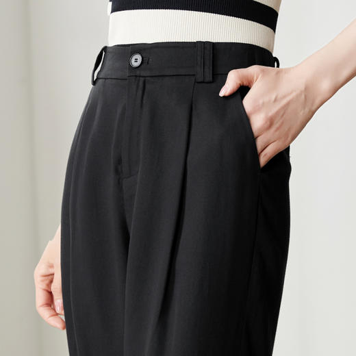 【兰精天丝直筒裤】逸阳100%天丝夏薄款窄版阔腿垂感裤子1292 商品图3