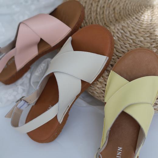 觅槿M.DINN马卡龙色系凉鞋 | 牛皮➕牛筋底➕交叉绑带设计，穿一整个夏天 商品图7