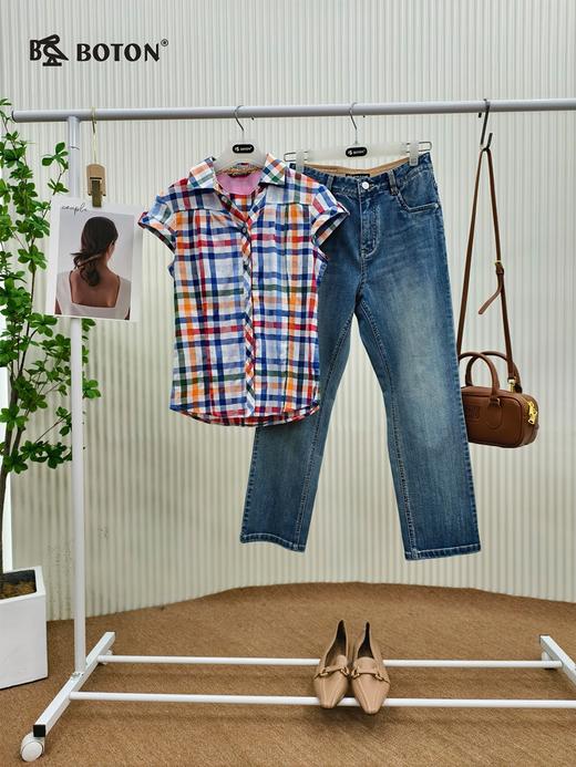 【第2件半价！尾货清仓不退换】波顿女士休闲短袖衬衫LS750216 商品图1