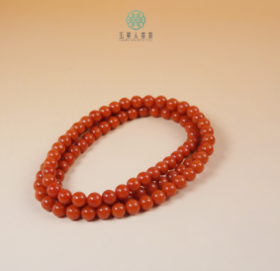 【春日珠宝】玉美人菲菲^南红圆珠项链约8mm