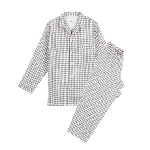 【双层纱长袖长裤家居服】全棉双层纱家居服糖果纯棉睡衣套装长袖情侣家居服 商品图9