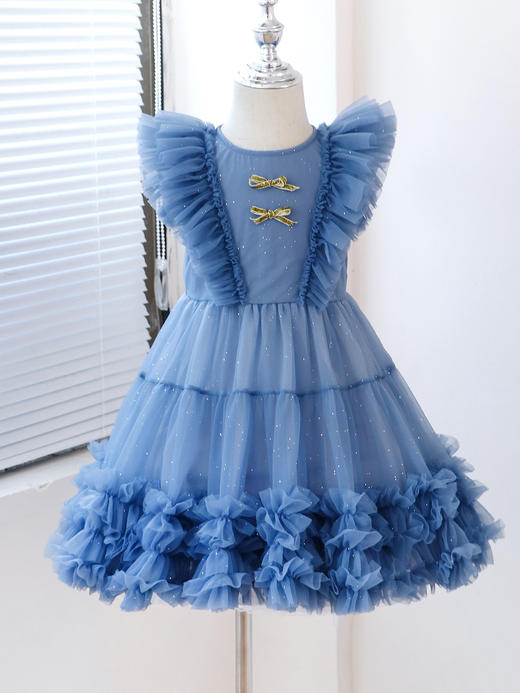 TUTU.KK裙女童飞袖连衣裙夏季童装洋气演出服宝宝周岁礼服公主裙女童裙90-130 商品图1