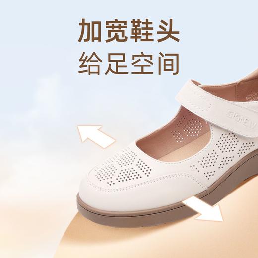 信诺真皮闰月妈妈鞋子2025新款夏季软底舒适女鞋轻便透气中年凉鞋5C5025-011 商品图4