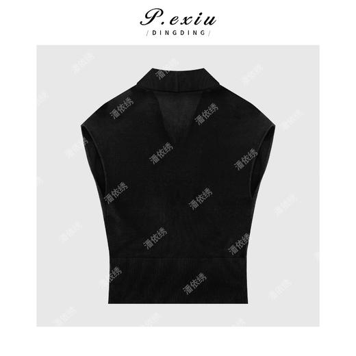 PanYiXiu/潘依绣100%天丝气质女神V领修身针织背心 ZZ0831 商品图0
